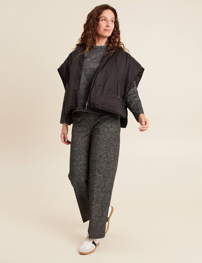 Poncho coupe ample noir femme