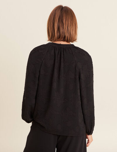 Blouse manches longues noir femme