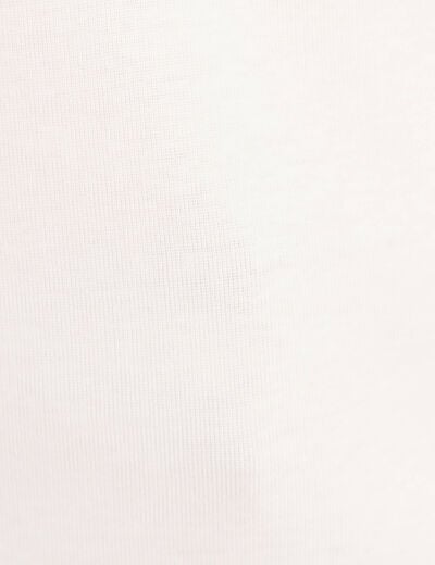 T-shirt ajust&eacute; col rond manches coudes ecru femme