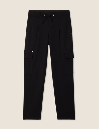 Pantalon cargo flou noir femme