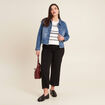 Pantalon coupe large &agrave; pinces noir femme