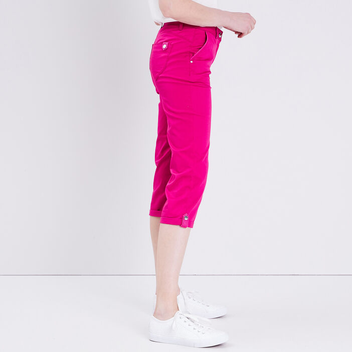 Pantacourt ajusté rose fushia femme