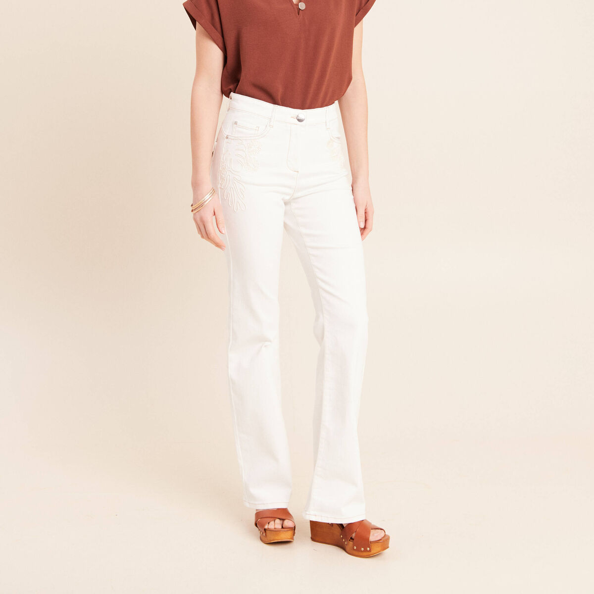 Jean magique L'Unique coupe bootcut blanc femme