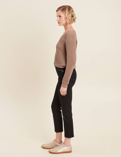 Pantalon droit 5 poches noir femme