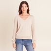 Pull manches longues couleur or femme
