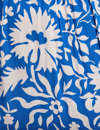 Robe longue droite bleu electrique femme