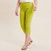 Pantacourt ajusté taille haute vert anis femme