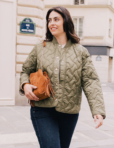 Doudoune doubl&eacute;e vert kaki femme