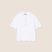 Polo manches courtes blanc femme