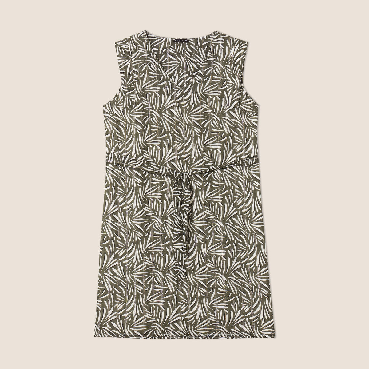 Robe droite ceinturée vert femme