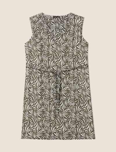 Robe droite ceinturée vert femme