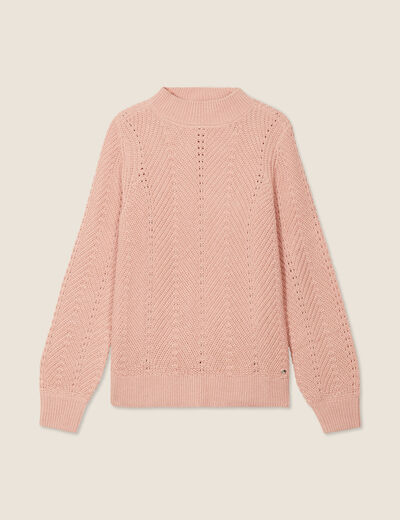Pull manches longues vieux rose femme