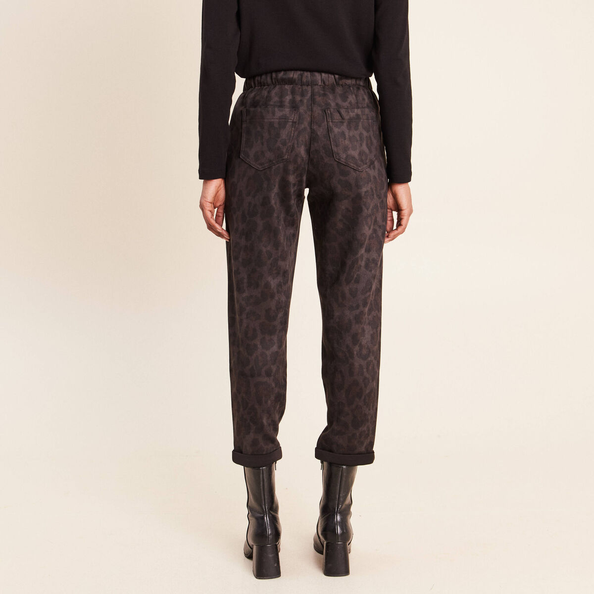 Pantalon coupe mom 7/8&egrave;me vert kaki femme