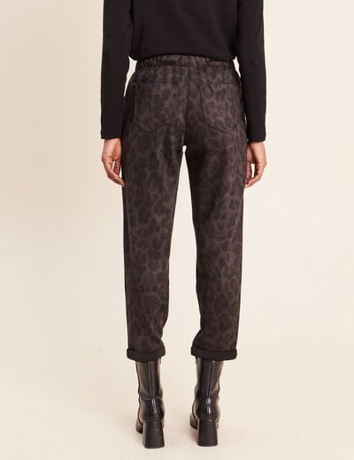 Pantalon coupe mom 7/8&egrave;me vert kaki femme