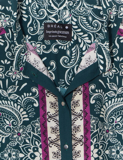 Chemise manches longues vert femme