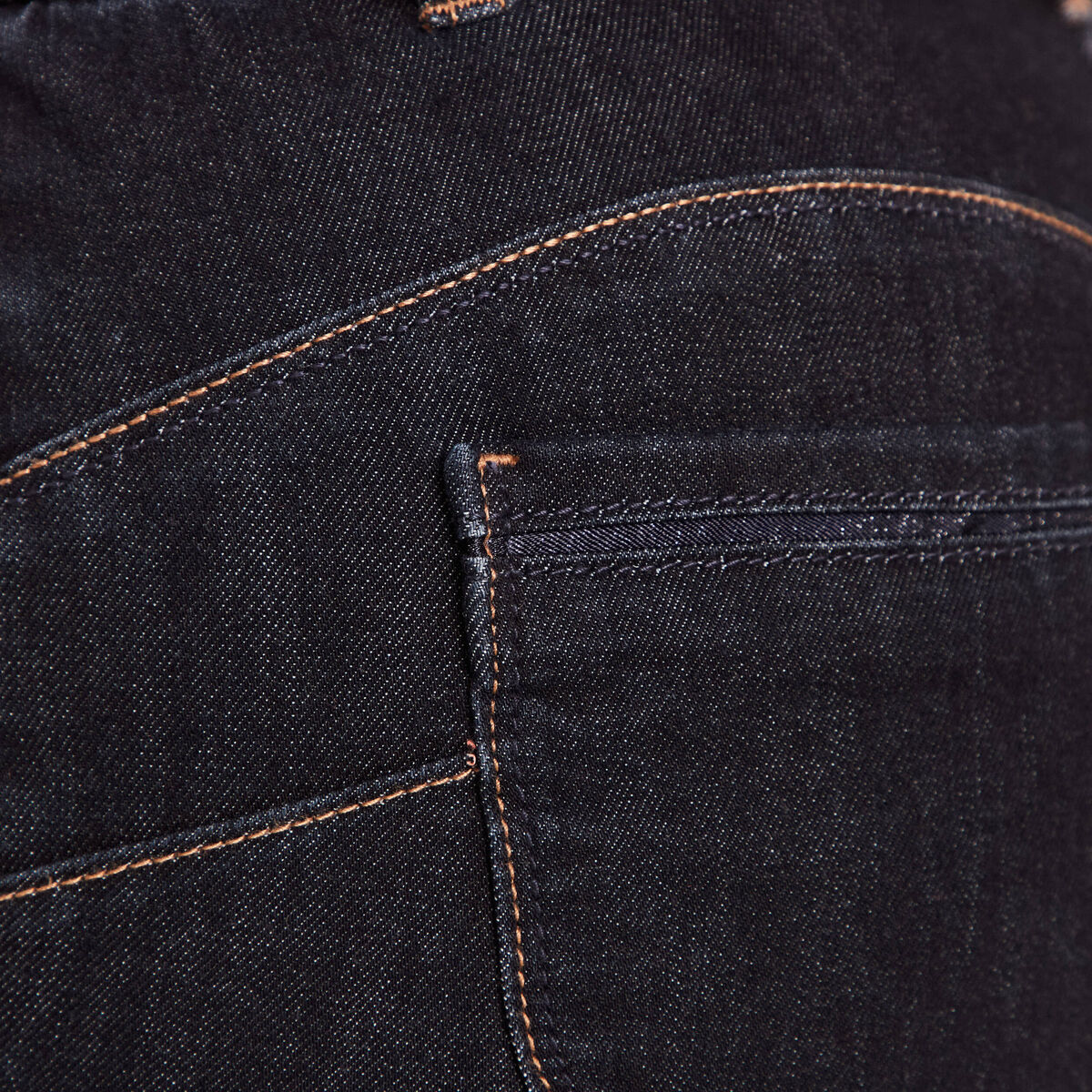 Jean droit taille basculée denim brut femme