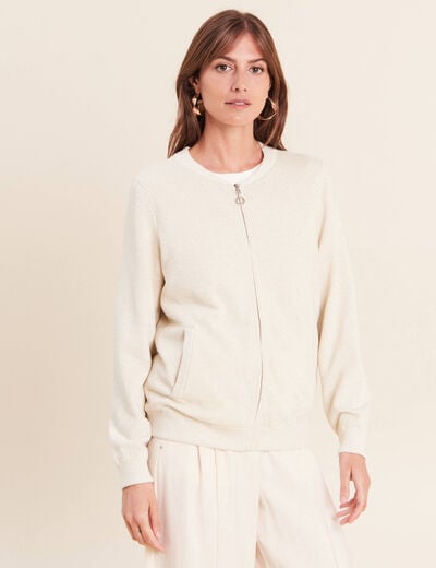Gilet r&eacute;versible esprit bomber blanc femme