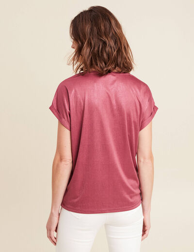 T-shirt manches courtes vieux rose femme