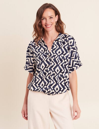 Chemisette manches courtes bleu femme