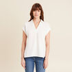 Blouse manches courtes ecru femme