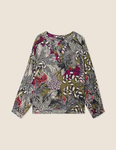 Blouse manches 3/4 vert femme