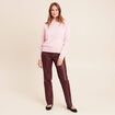 Pull cachemire col montant rose femme
