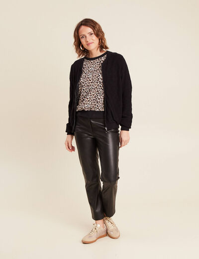 Gilet réversible ajouré noir femme