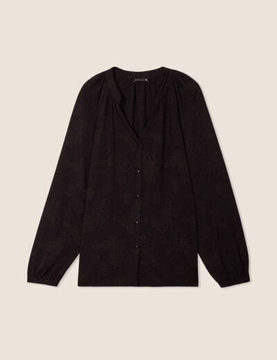 Blouse manches longues noir femme