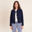Veste doubl&eacute;e denim stone femme