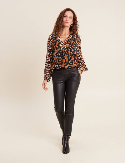 Blouse manches longues noir femme