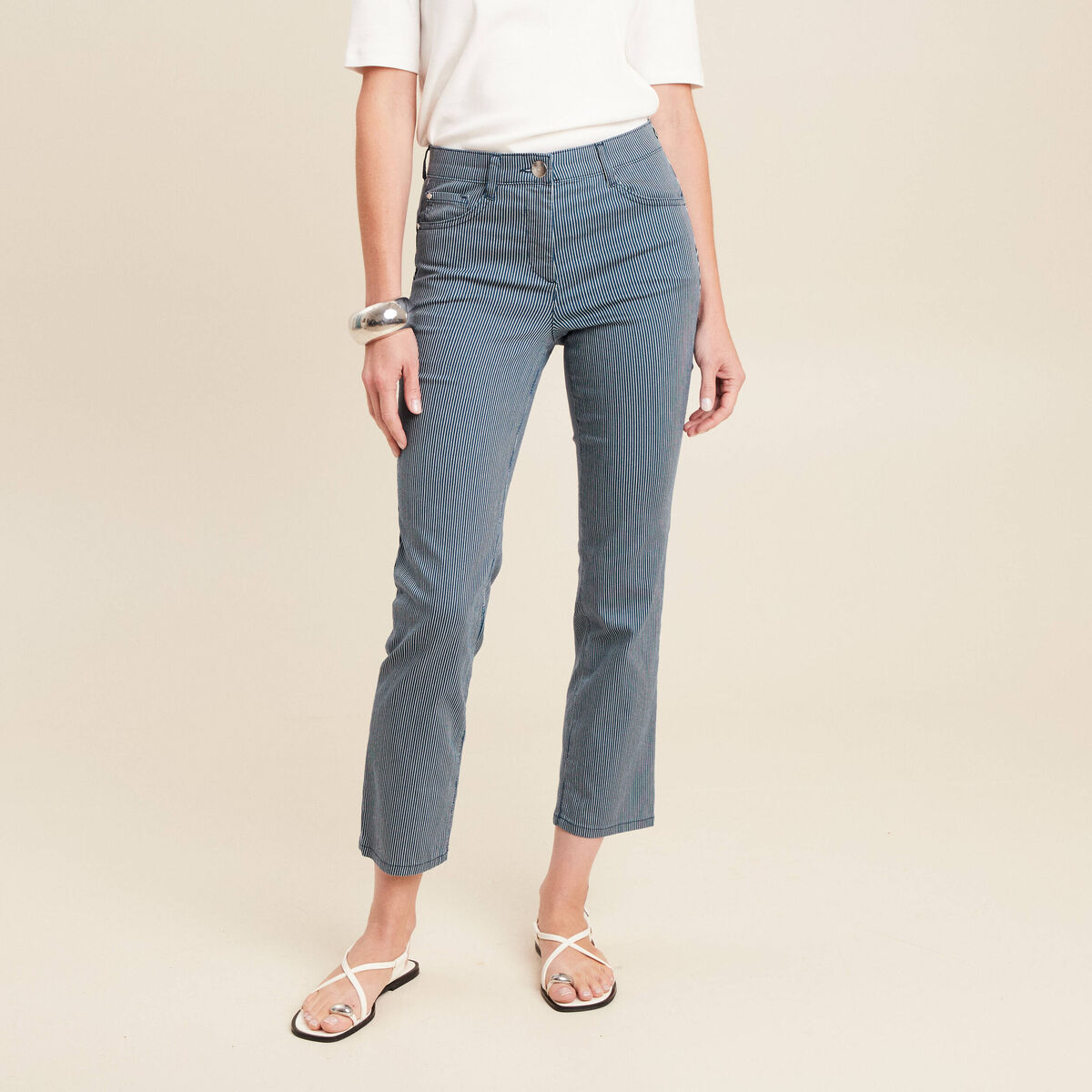 Pantalon magique Le L&eacute;ger coupe droite bleu marine femme