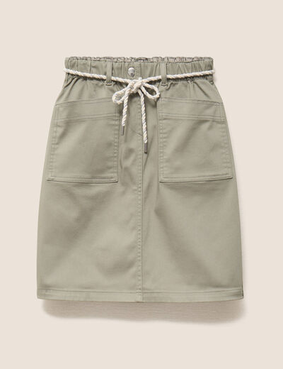 Jupe droite r&eacute;versible gris femme