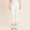 Pantalon ajusté sequins blanc femme