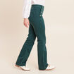 Pantalon coupe bootcut taille haute vert fonc&eacute; femme