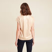 T-shirt col V manches courtes beige femme