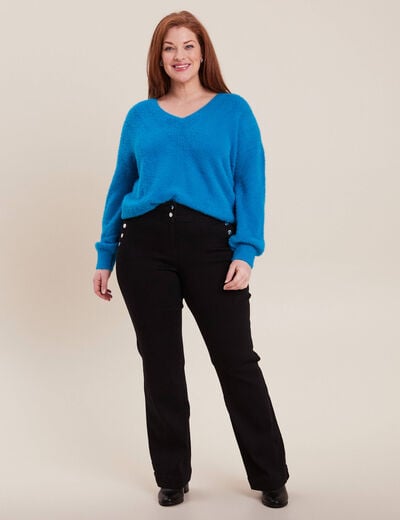 Pantalon bootcut à pont noir femme