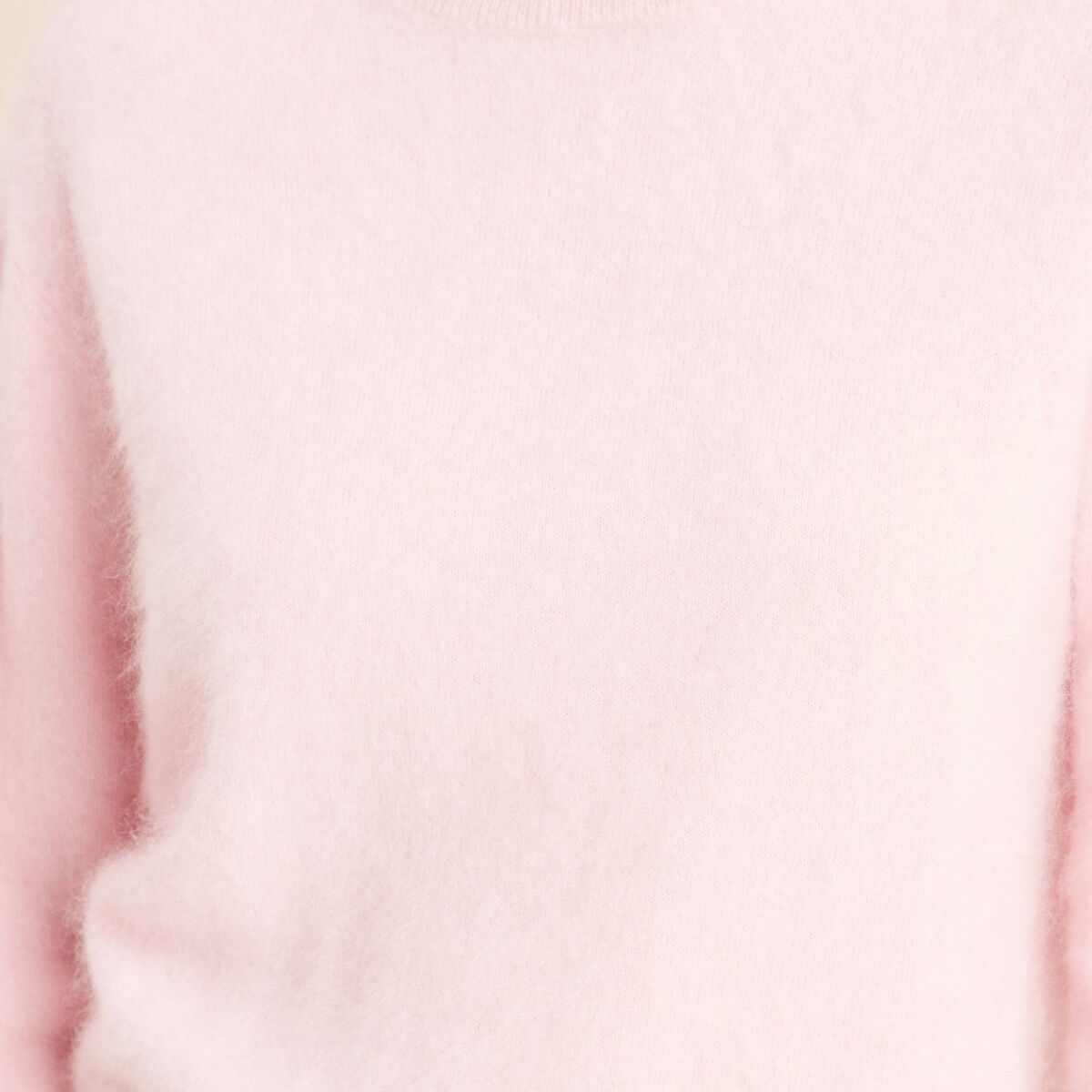 Pull cachemire col montant rose femme