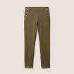 Legging 7/8&egrave;me taille bascul&eacute;e en maille vert kaki femme