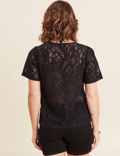 T-shirt manches courtes noir femme
