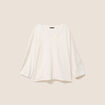 blouse macramé col V manches 3/4 ecru femme