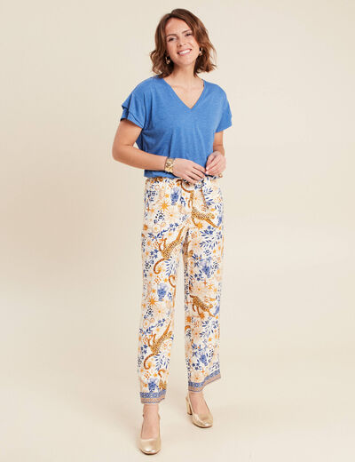 T-shirt manches courtes bleu femme
