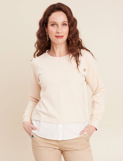 Sweat manches longues sable femme