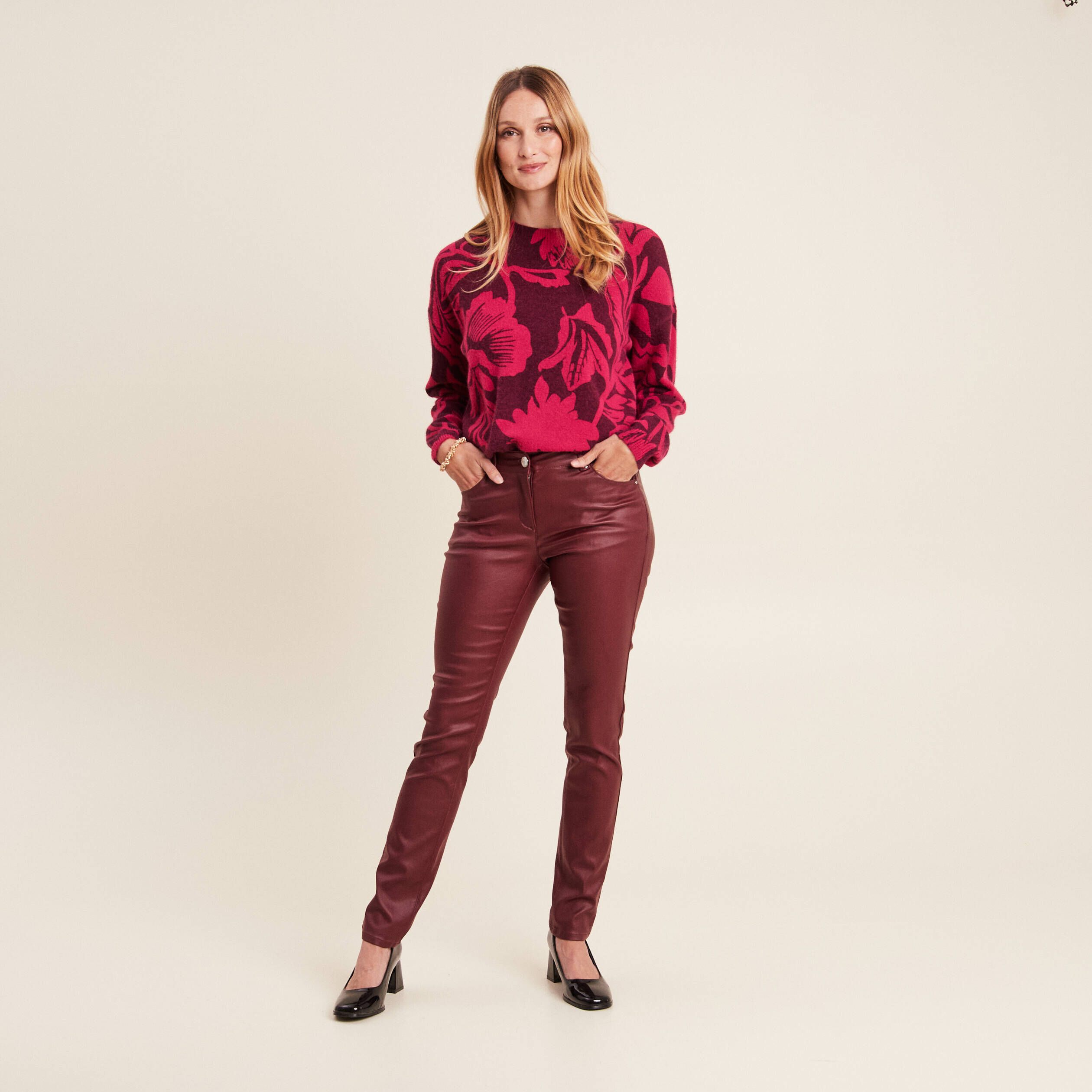 Pantalon enduit femme pas cher best sale