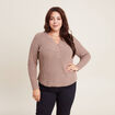 Pull manches longues taupe femme