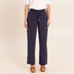 Pantalon large bleu marine femme