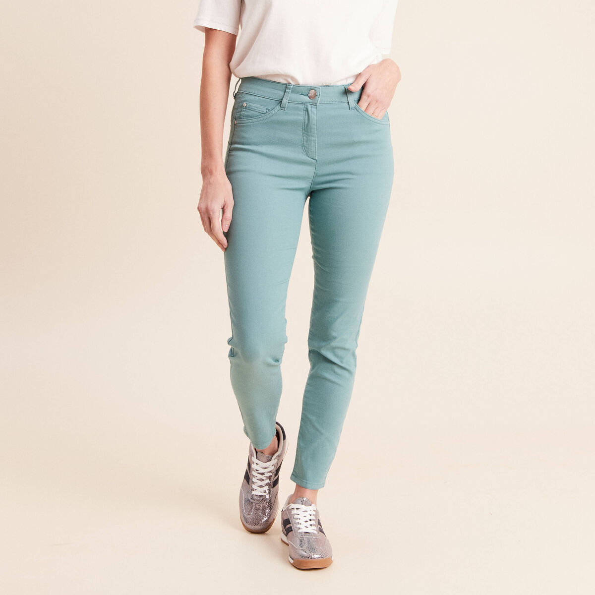 Pantalon magique Le L&eacute;ger coupe ajust&eacute;e bleu turquoise femme