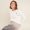 T-shirt manches longues ecru femme