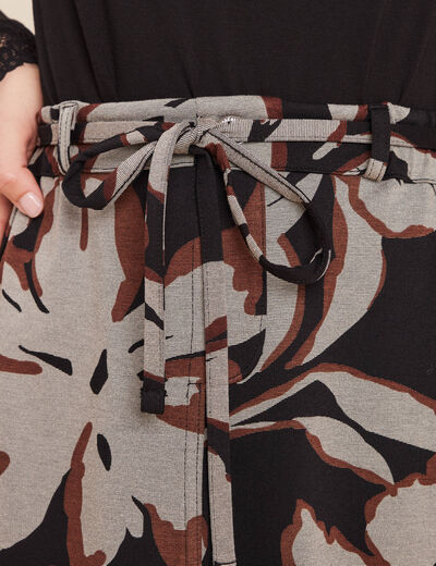 Jupe trapèze réversible marron clair femme
