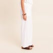 Pantalon large taille haute blanc femme