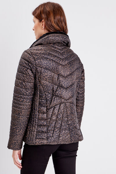 Doudoune droite zippée déperlante noir femme